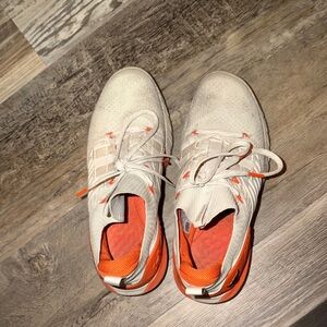 Under Armour White and Orange Dwayne the Rock Sneakers